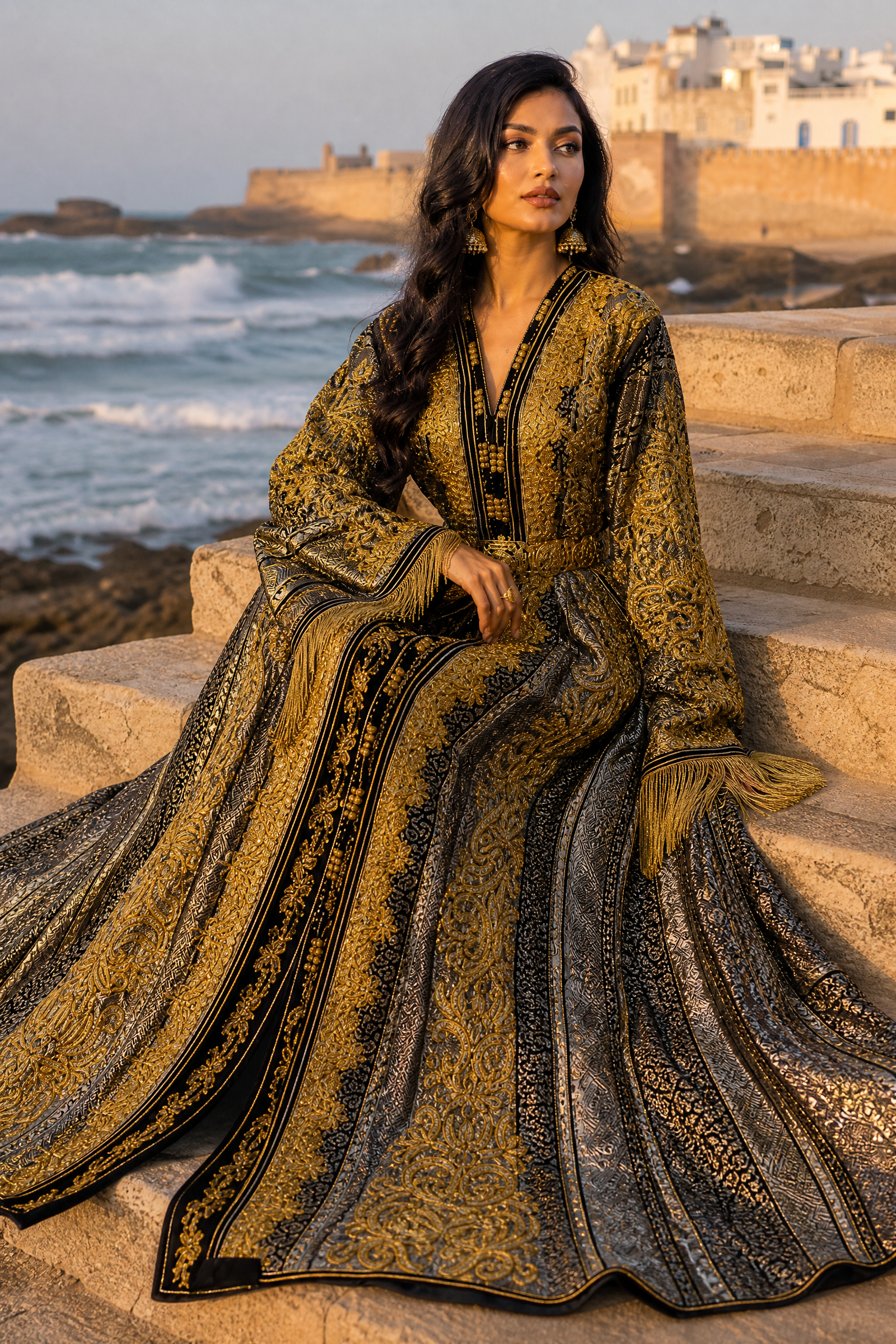 Imperial Brocade Takchita — Handmade Moroccan Bridal Kaftan