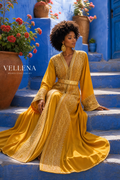 Golden Saffron Kaftan — Handmade Moroccan Takchita