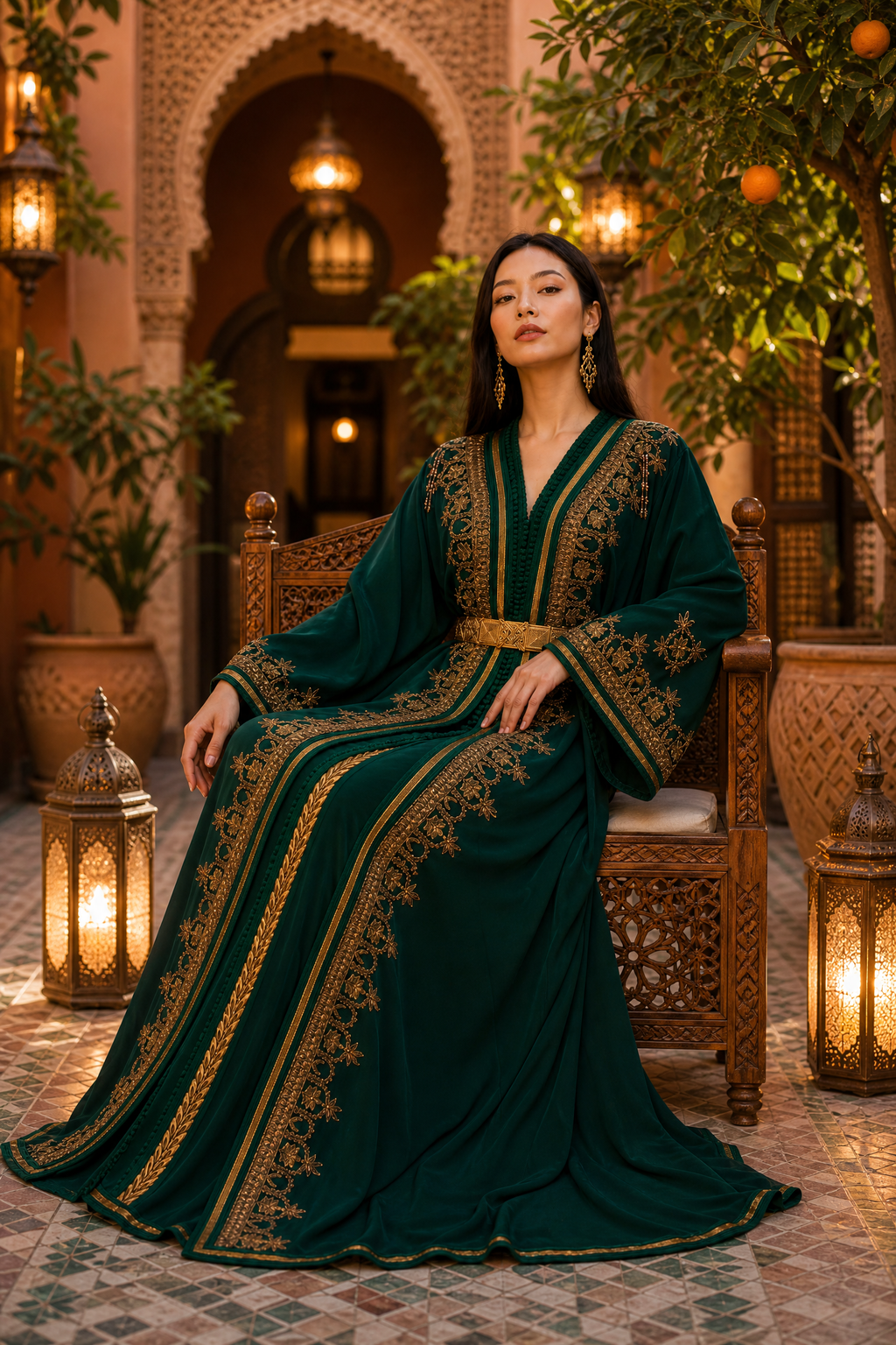 Emerald Palace Kaftan — Handmade Moroccan Takchita