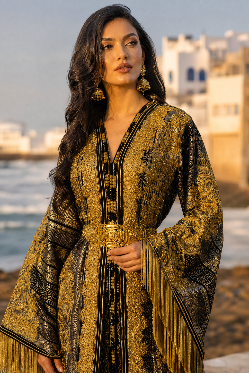 Imperial Brocade Takchita — Handmade Moroccan Bridal Kaftan
