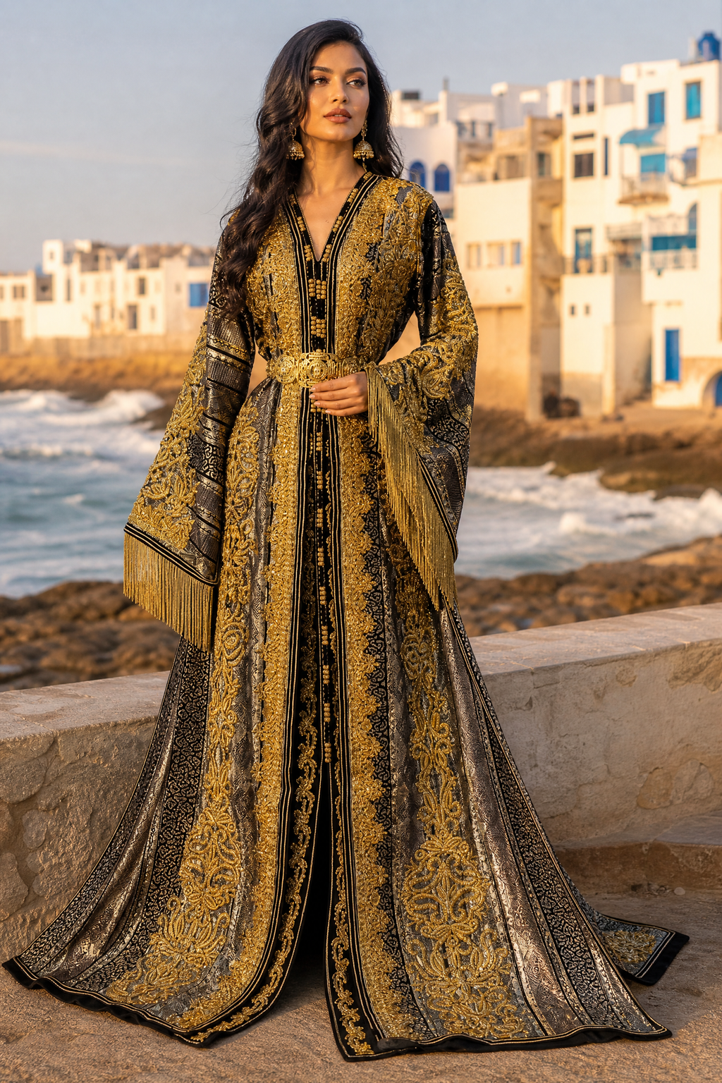 Imperial Brocade Takchita — Handmade Moroccan Bridal Kaftan