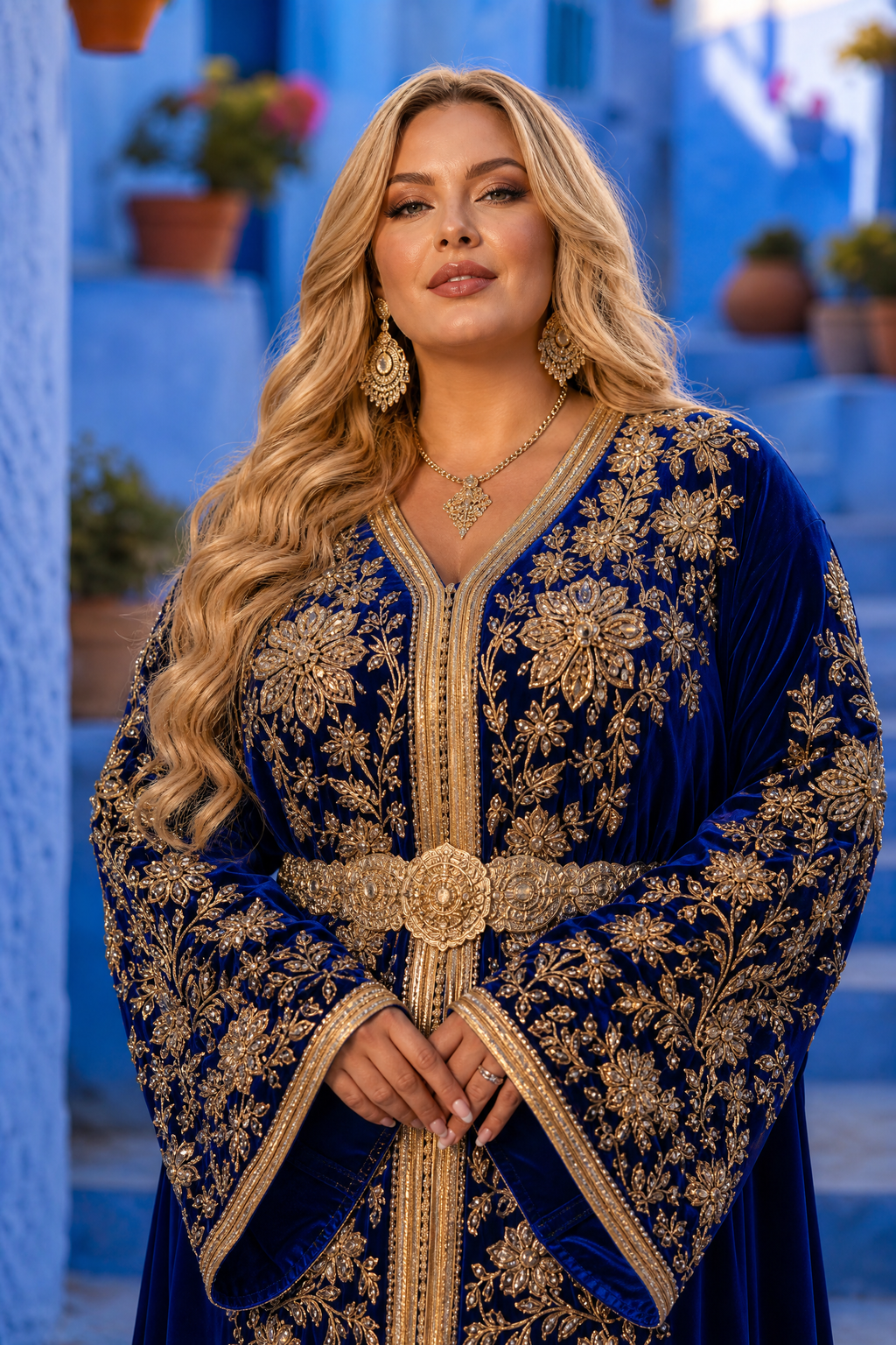 Royal Sapphire Kaftan — Handmade Moroccan Bridal Takchita