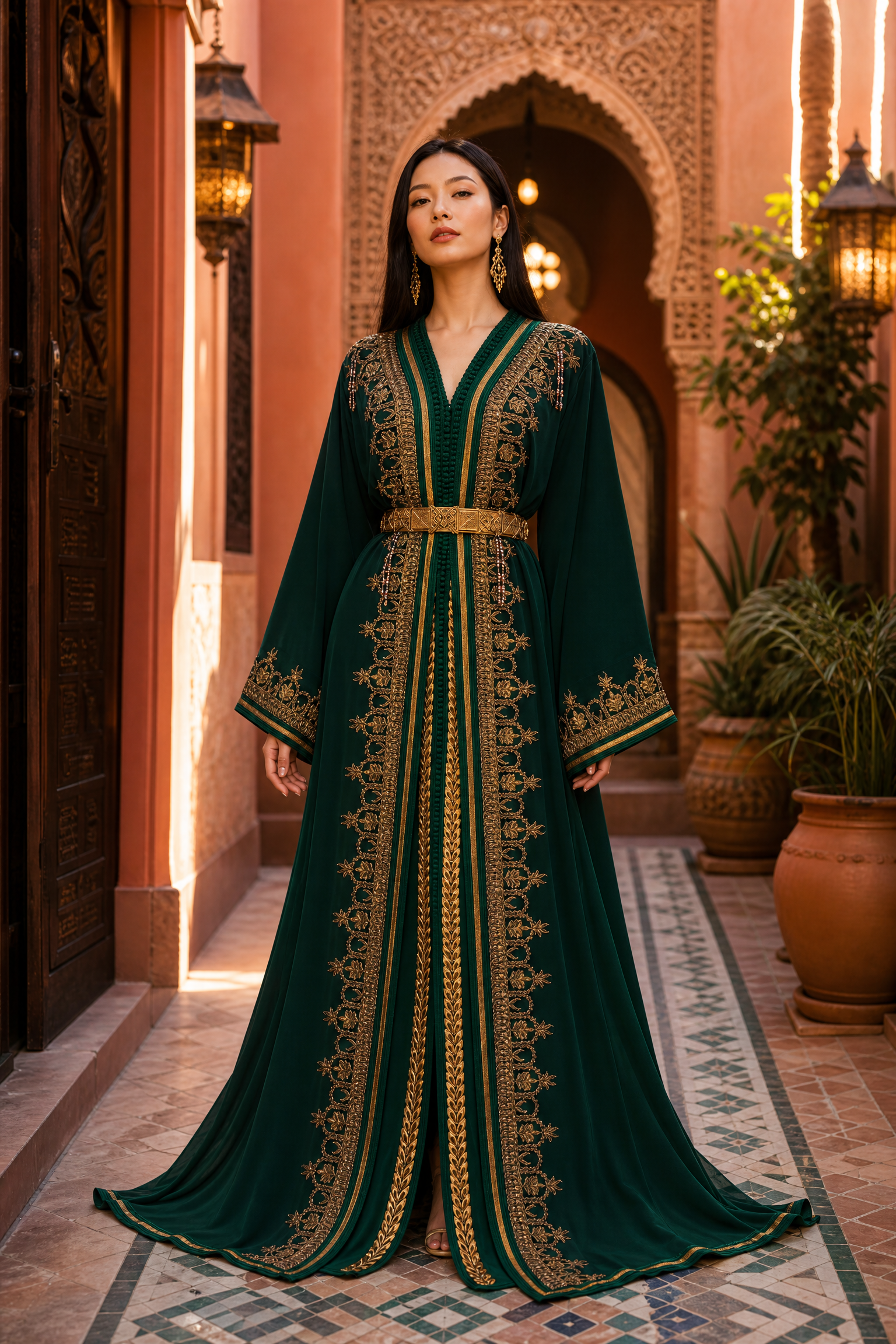 Emerald Palace Kaftan — Handmade Moroccan Takchita