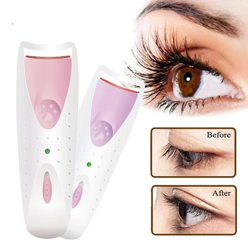 1pc Electric Heated Eyelash Curler with Eyelash Card Makeup Eye Lashes