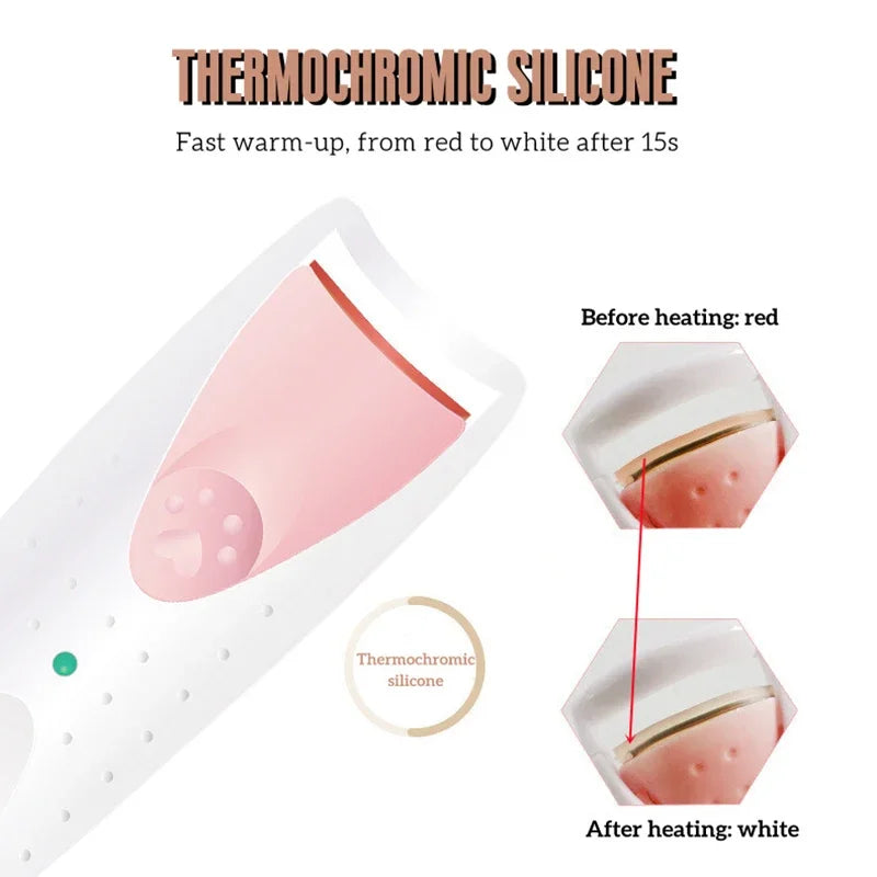 1pc Electric Heated Eyelash Curler with Eyelash Card Makeup Eye Lashes